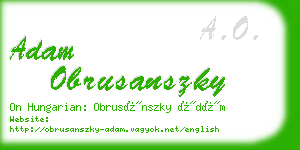 adam obrusanszky business card